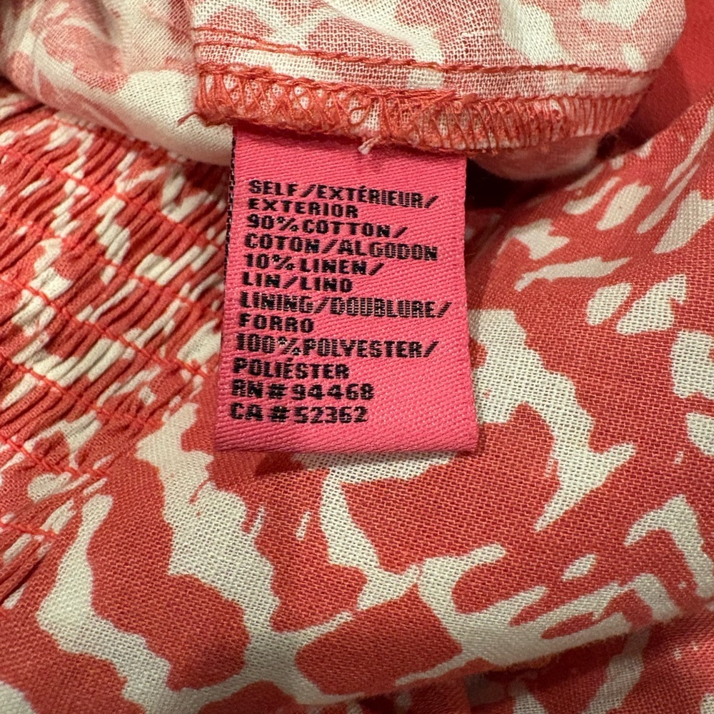 Betsey Johnson Maxi Dress Womens Size 6 Coral Tiered Smocked Adjustable Straps - Picture 7 of 8